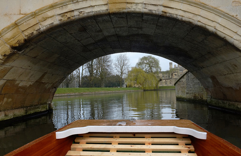 Punting in Cambridge in Winter