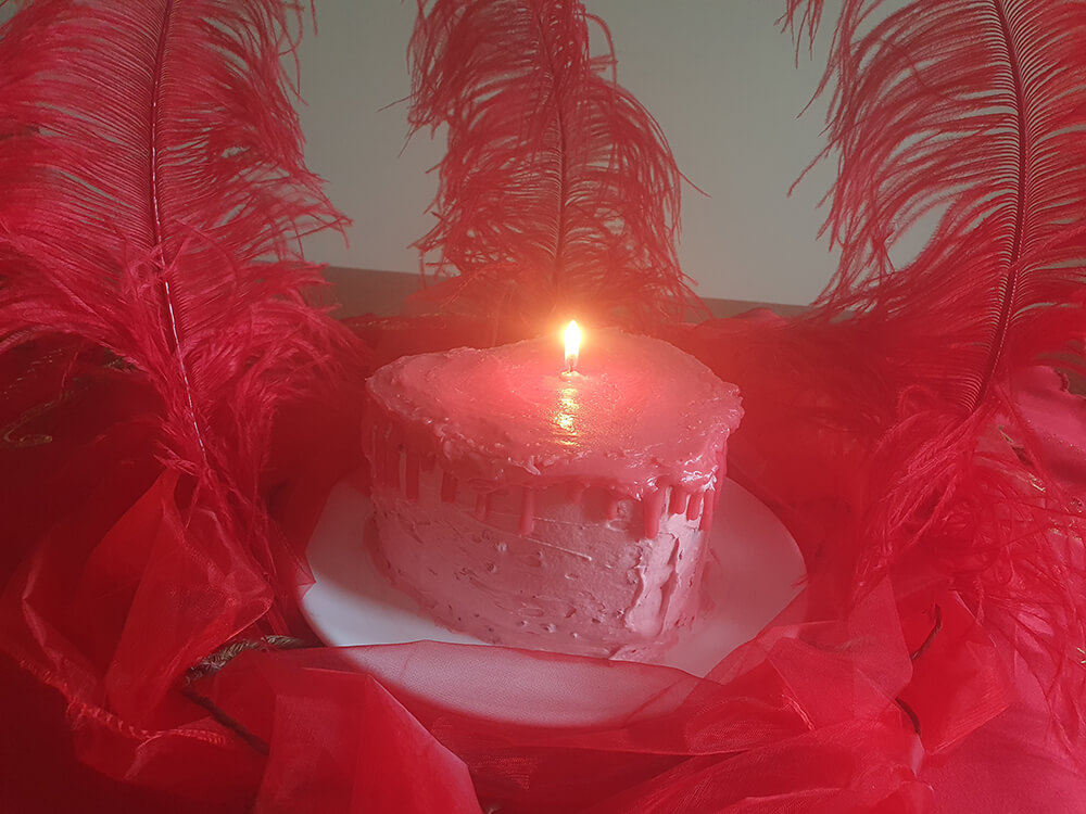 Heart Shaped Candle Cake