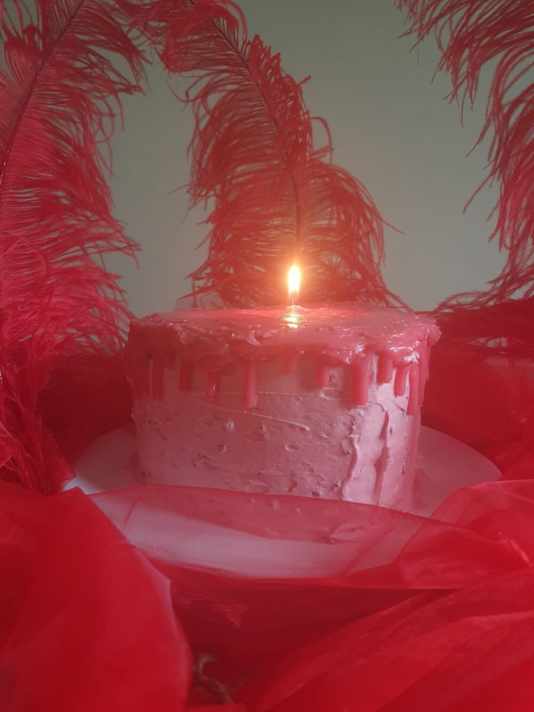 Heart Shaped Candle Cake