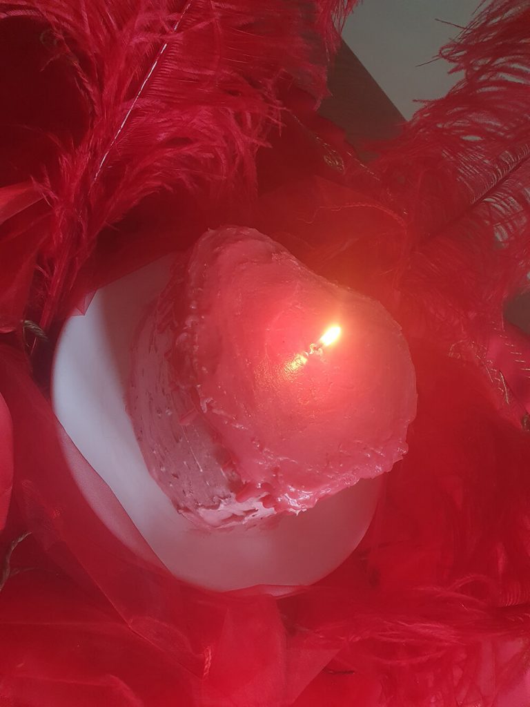 Heart Shaped Candle Cake