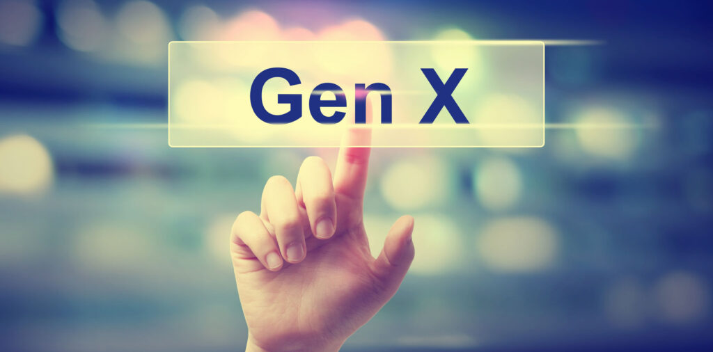 the index finger of a hand presses a Gen X button